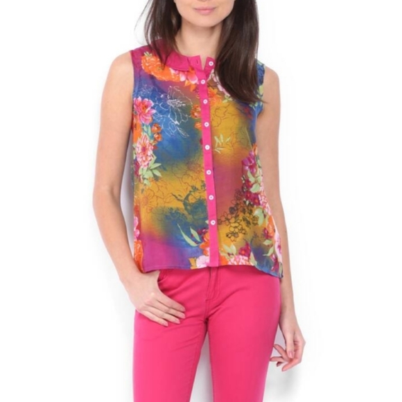 💚 Lee Cooper Neon Floral Top - Picture 6 of 16